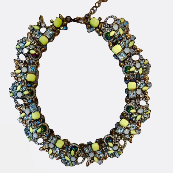 Statement Necklace Gold Multicolor - Picture 2 of 10